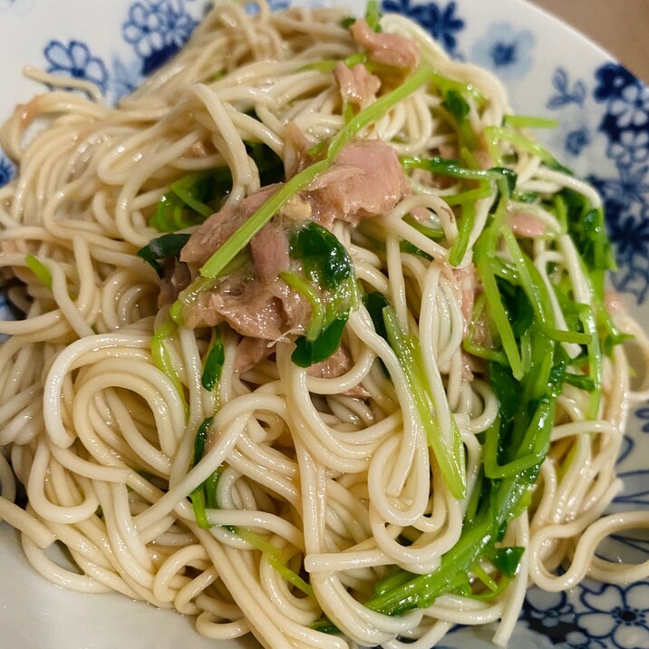 ツナと豆苗そうめん
